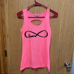 Miss Popular Shredded Back Love Tank Top